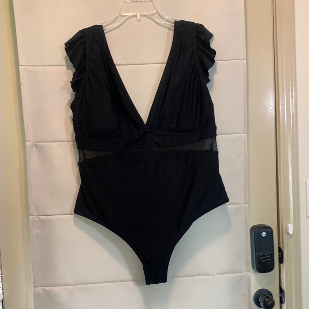 Cupshe Black Ruffle One Piece Swimsuit